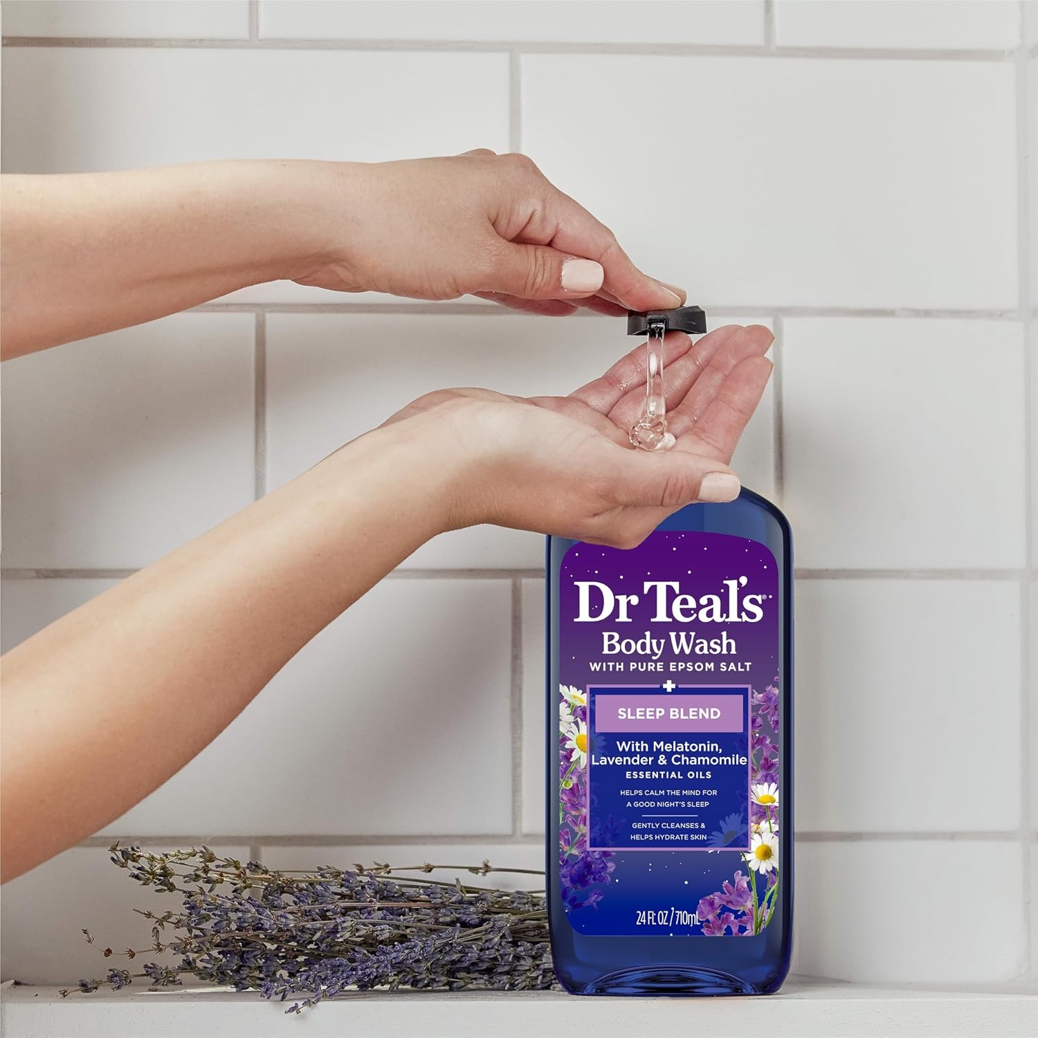 image:imageDr Teals Body Wash with Pure Epsom Salt DaytimeNighttime with Vitamin C amp Sleep Blend 24 fl oz Pack of 248 Fl Oz Pack of 1