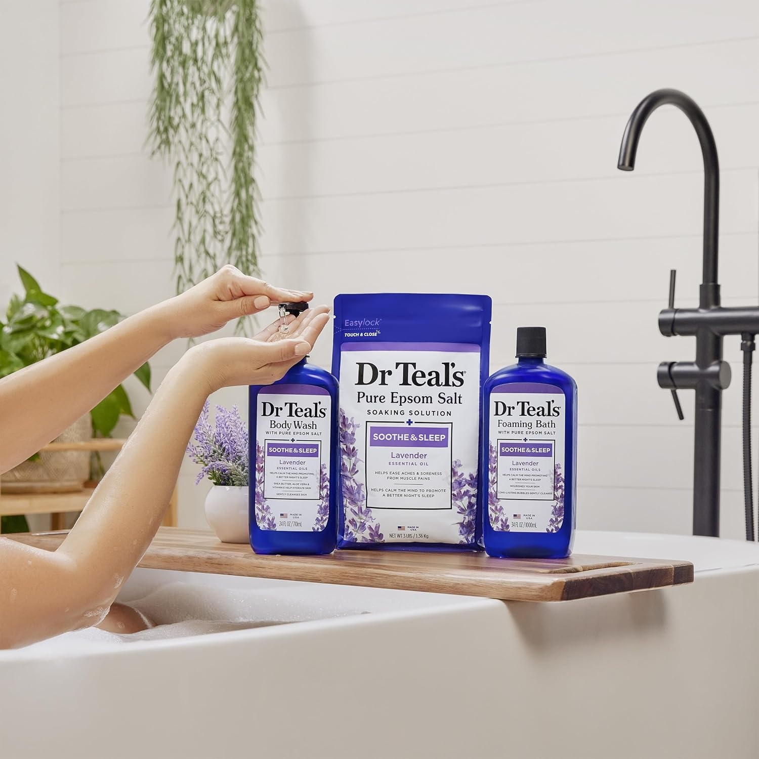image:imageDr Teals Body Wash with Pure Epsom Salt DaytimeNighttime with Vitamin C amp Sleep Blend 24 fl oz Pack of 248 Fl Oz Pack of 1