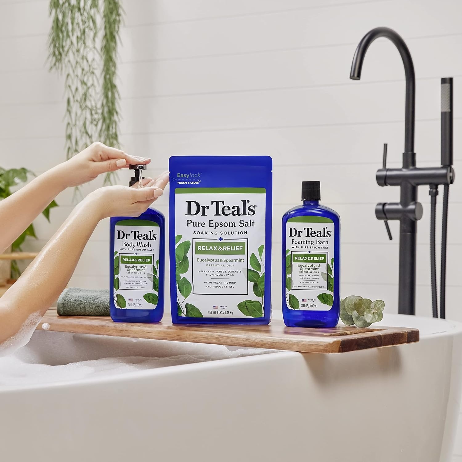 image:imageDr Teals Body Wash with Pure Epsom Salt Relax amp Relief with Eucalyptus amp Spearmint 24 fl oz Pack of 4Eucalyptus Spearmint