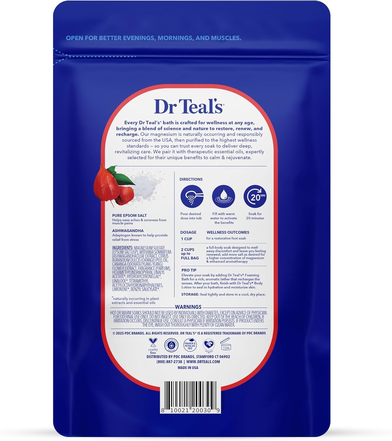 image:imageDr Teals Epsom Salt Magnesium Soak Ashwagandha amp Essential Oils 3 lbs Pack of 4