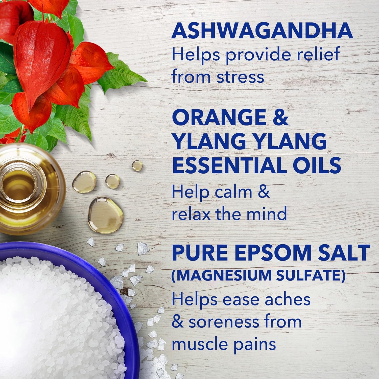 image:imageDr Teals Epsom Salt Magnesium Soak Ashwagandha amp Essential Oils 3 lbs Pack of 4