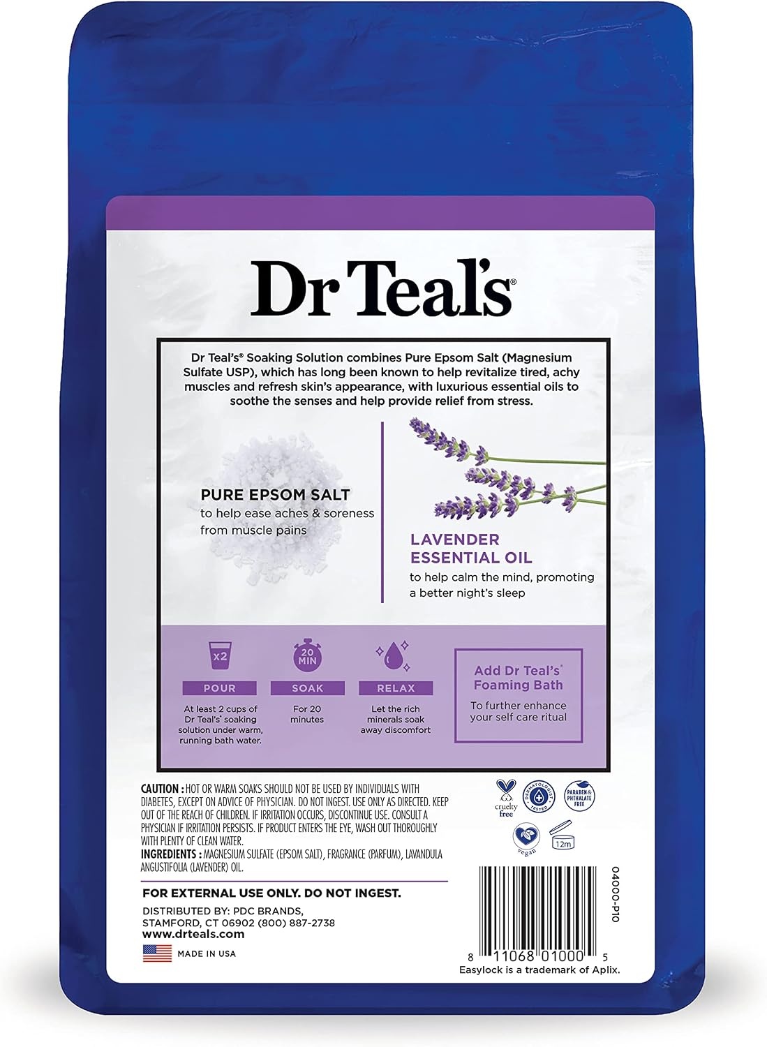 image:imageDr Teals Epsom Salt Magnesium Soak Lavender Eucalyptus amp Wellness Trio 3 lbs Pack of 3Lavender