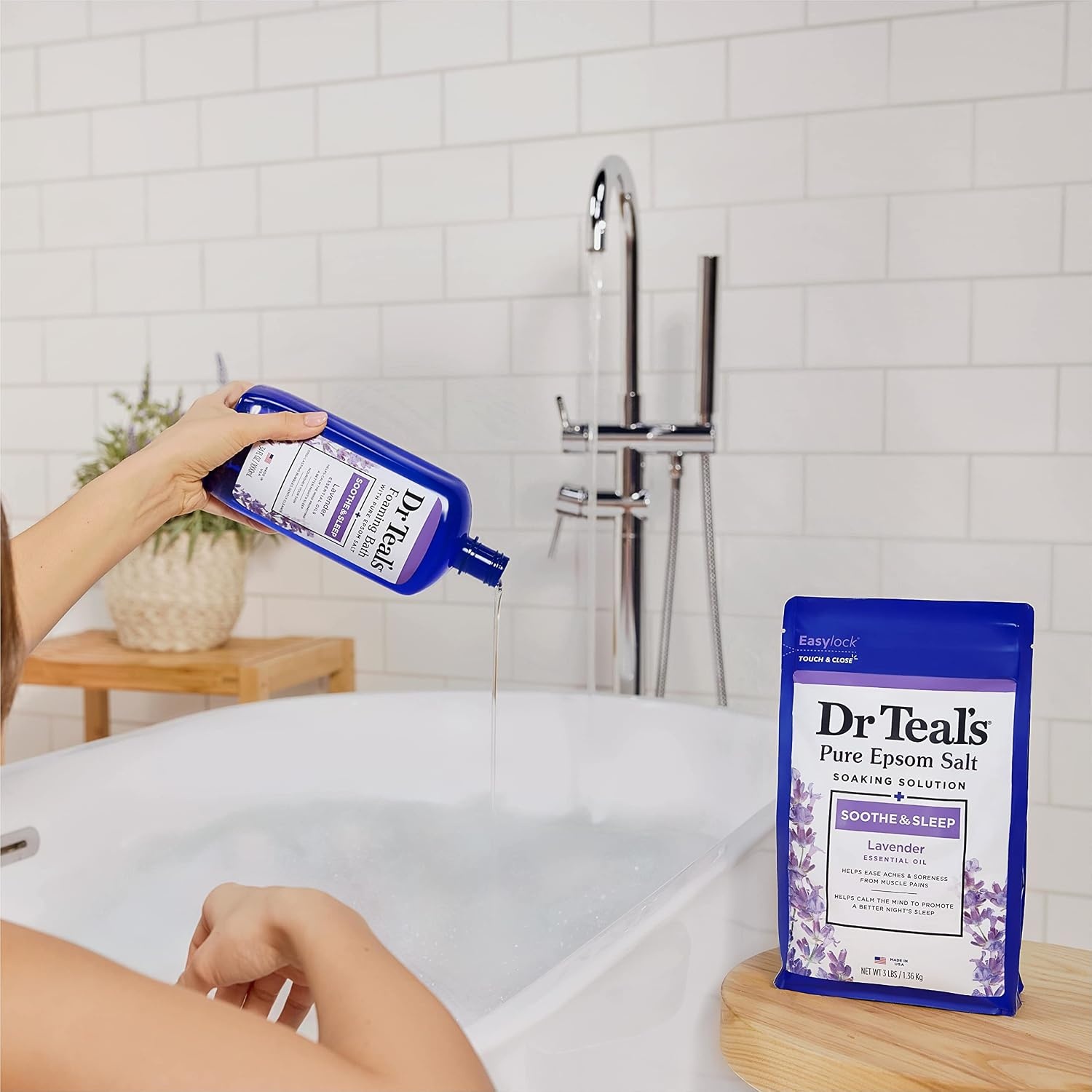 image:imageDr Teals Epsom Salt Magnesium Soak Lavender Eucalyptus amp Wellness Trio 3 lbs Pack of 3Lavender
