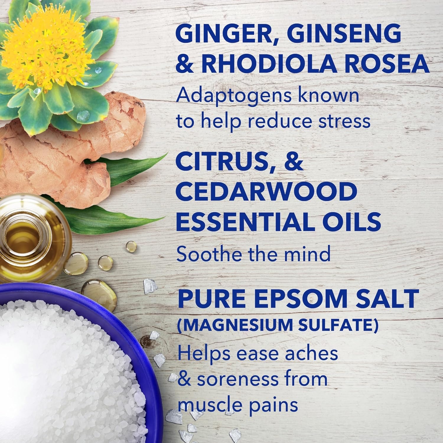 image:imageDr Teals Epsom Salt Magnesium Soak Salt Stress Relief with Ginseng amp Ginger Essential Oils 3 lbs Pack of 4
