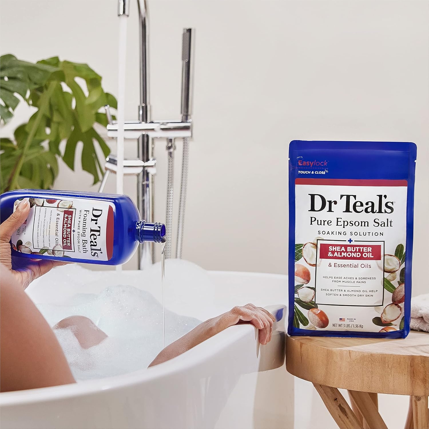 image:imageDr Teals Foaming Bath with Pure Epsom Salt Shea Butter amp Almond 34 fl oz Pack of 4Bathwater Additive