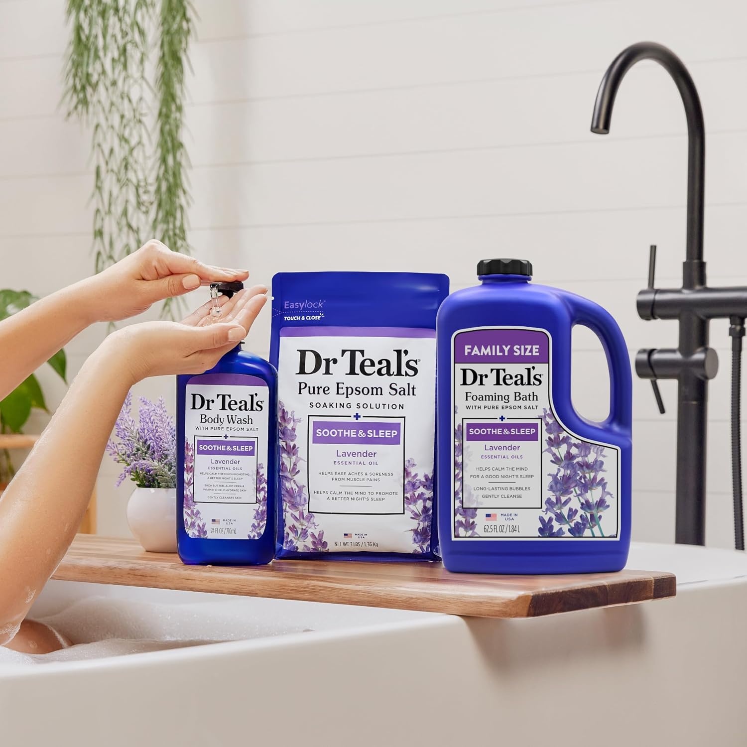image:imageDr Teals Foaming Bath with Pure Epsom Salt Soothe amp Sleep with Lavender 625 fl oz