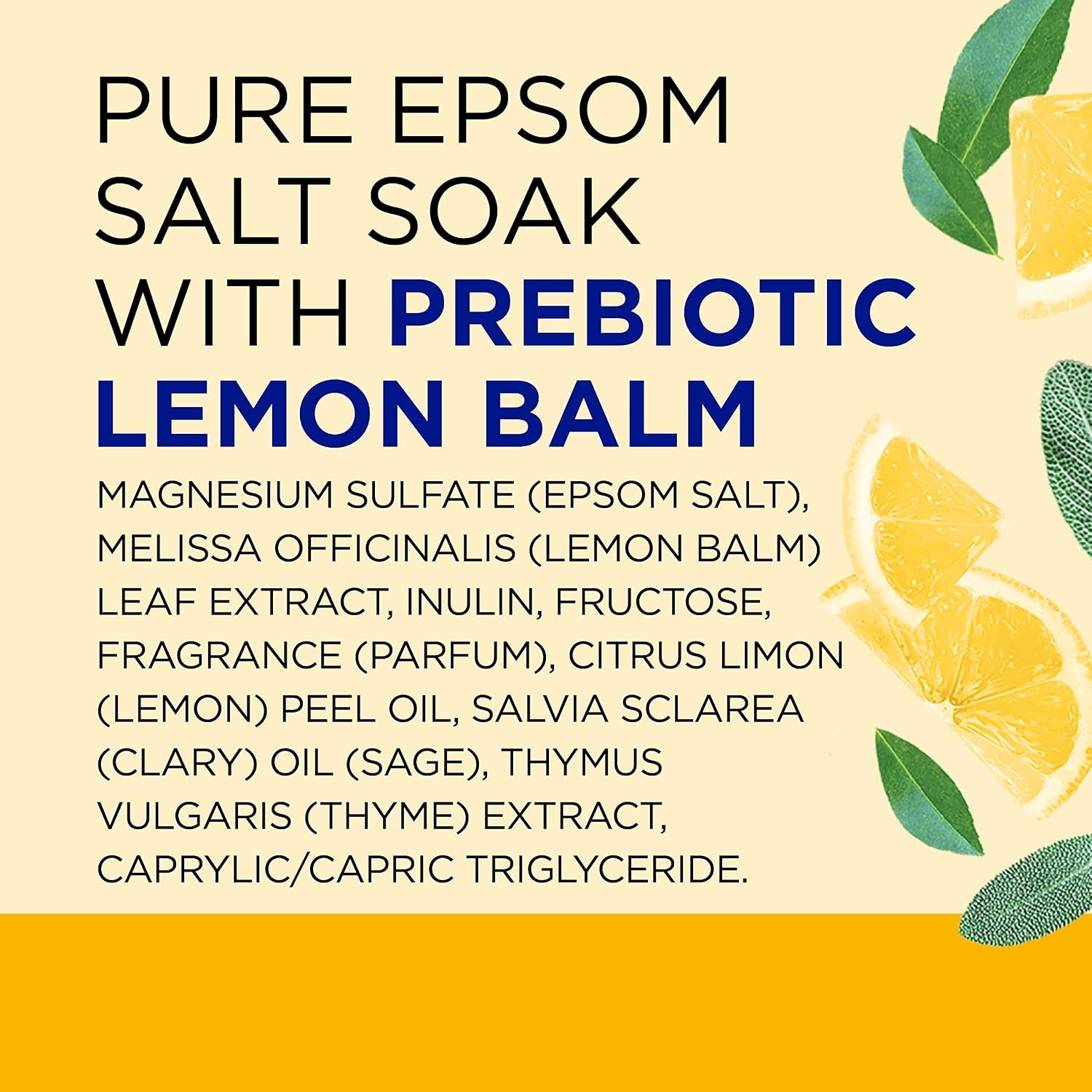 image:imageDr Teals Pure Epsom Magnesium Salt Soak Prebiotic Lemon Balm amp Essential Oil 3 lbs Pack of 4Lemon Balm