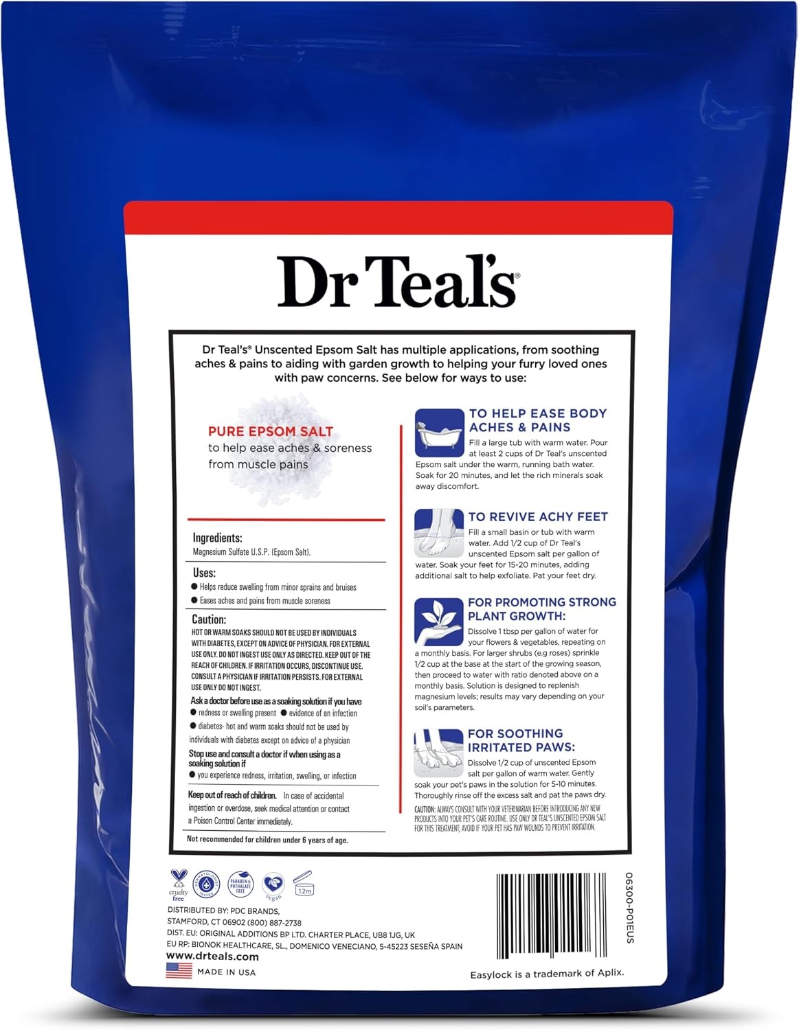 image:imageDr Teals Pure Epsom Salt Multipurpose Solution Fragrance Free Bulk Size 19 lbs19 Pound Pack of 2