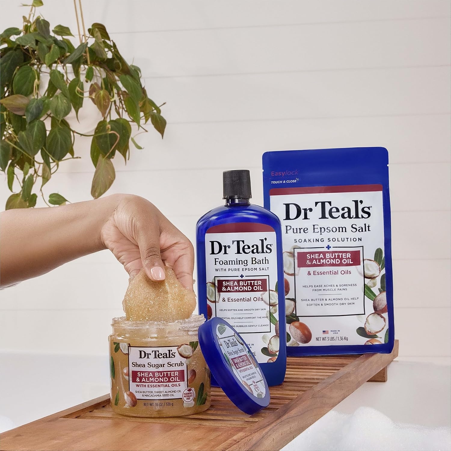 image:imageDr Teals Shea Sugar Scrub Lavender Essential Oils 19 oz Pack of 3Shea Butter with Almond Oil Essential Oils