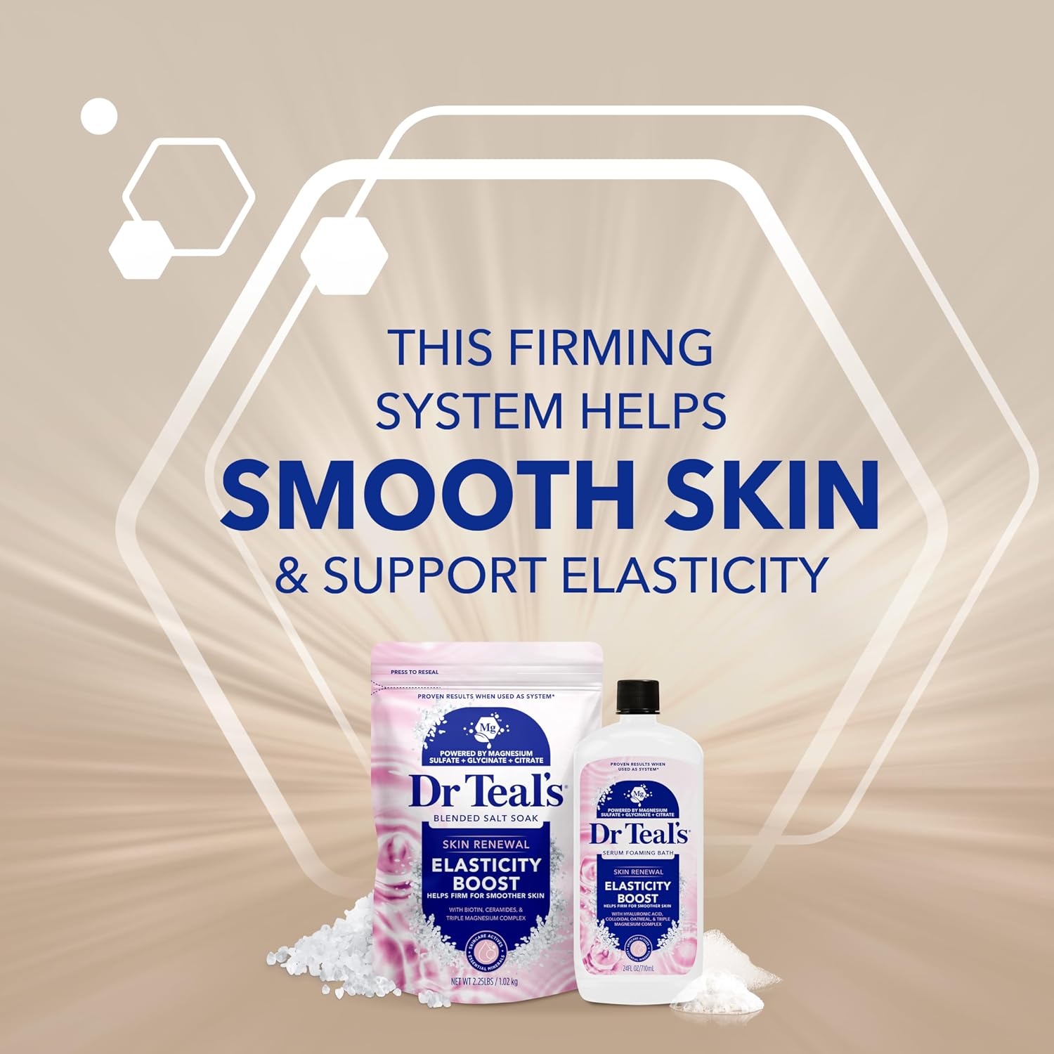 image:imageDr Teals Skin Renewal Elasticity Boost Blended Salt Soak 225 lb36 Ounce Pack of 1