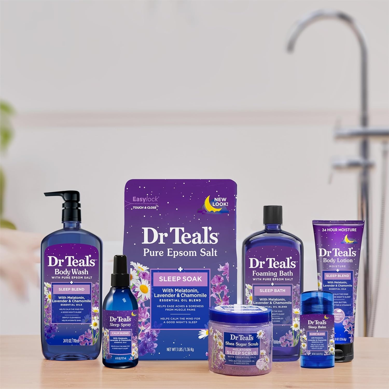 image:imageDr Teals Sleep Body Lotion 24Hour Moisture with Melatonin Lavender amp Chamomile Essential Oils 8 fl oz Pack of 38 Ounce Pack of 3
