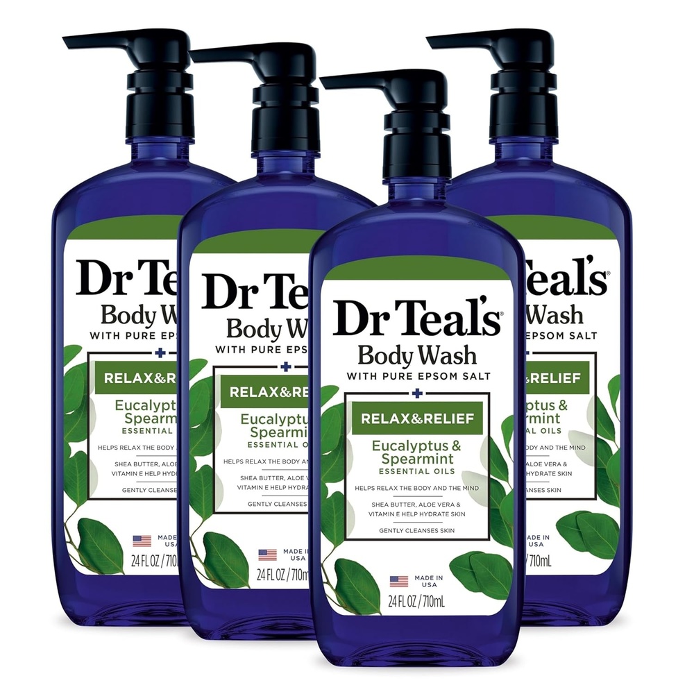 image:imageDr Teals Body Wash with Pure Epsom Salt Relax amp Relief with Eucalyptus amp Spearmint 24 fl oz Pack of 4Eucalyptus  Spearmint