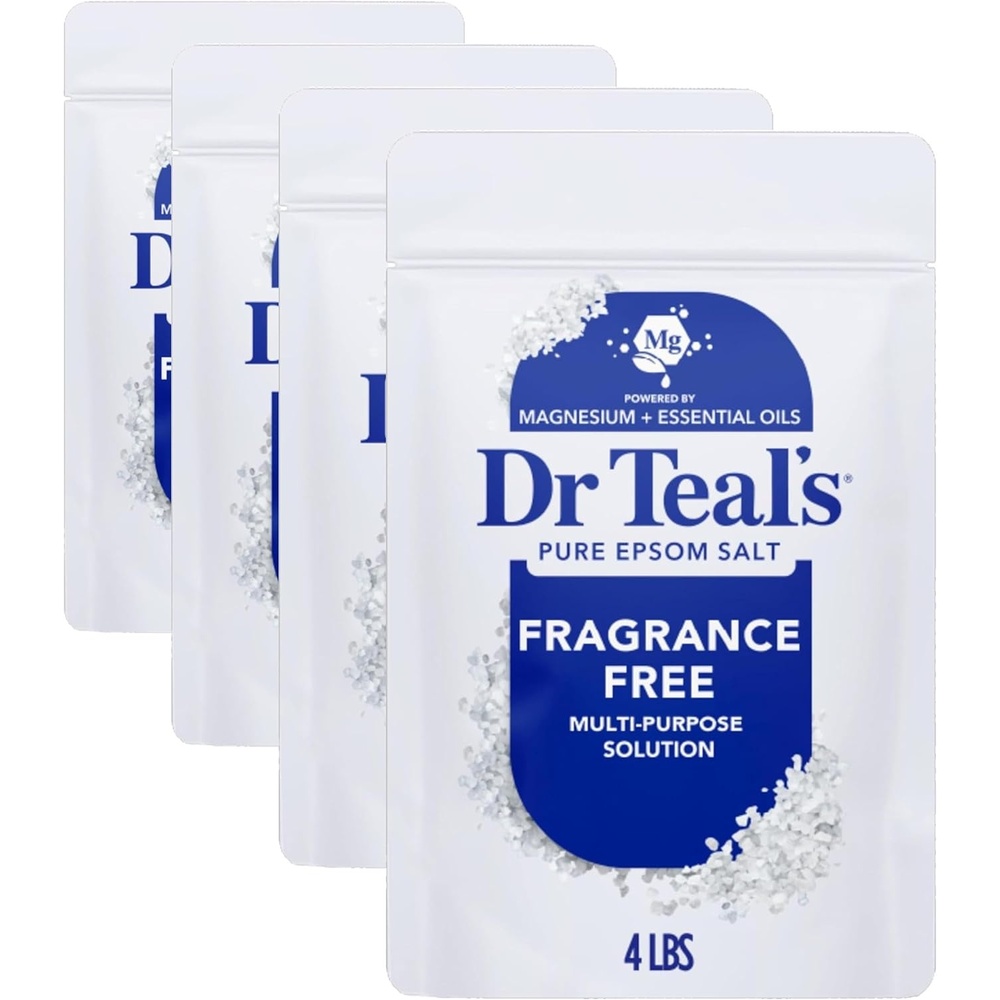 image:imageDr Teals Epsom Salt Magnesium Soak Fragrance Free 4 lbs64 Ounce Pack of 4