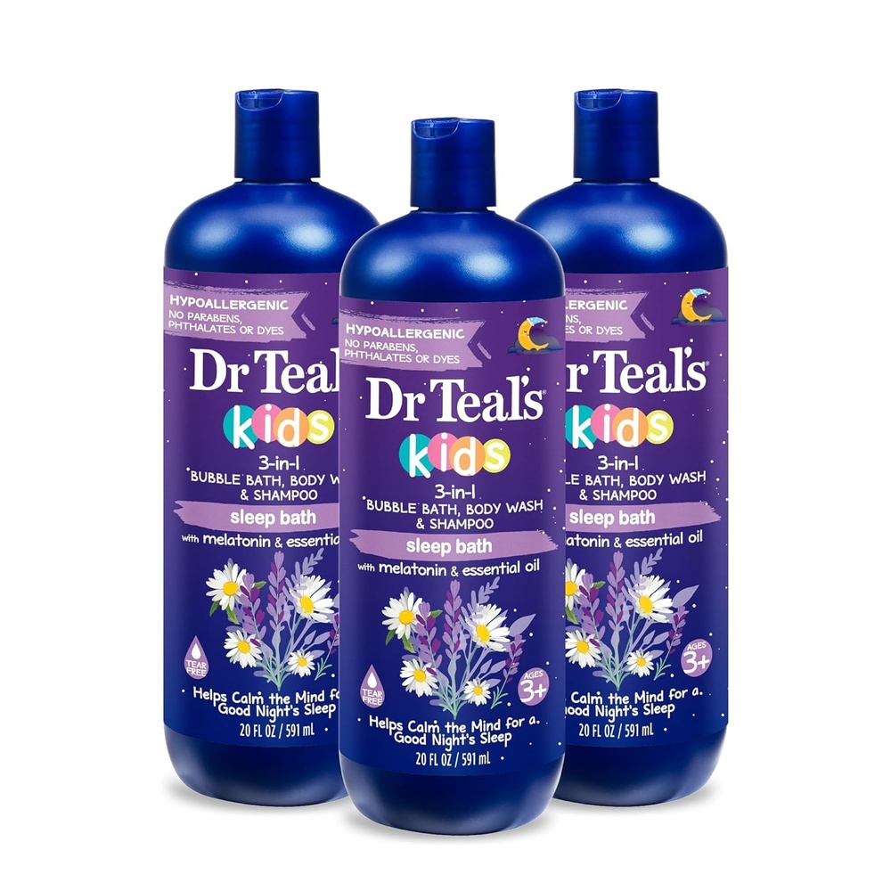 image:imageDr Teals Kids 3in1 Bubble Bath Body Wash amp Shampoo Boost amp Renew Elderberry with Vitamin C 20 fl oz Pack of 3Sleep Blend