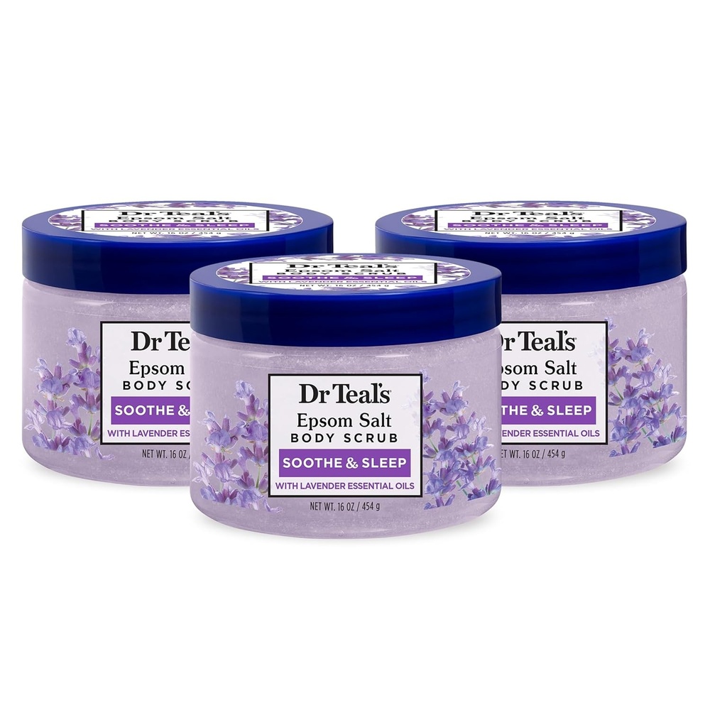 image:imageDr Teals Pink Himalayan Salt Body Scrub Restore amp Replenish with Pure Epsom Salt amp Essential Oils 16 oz Pack of 3Lavender