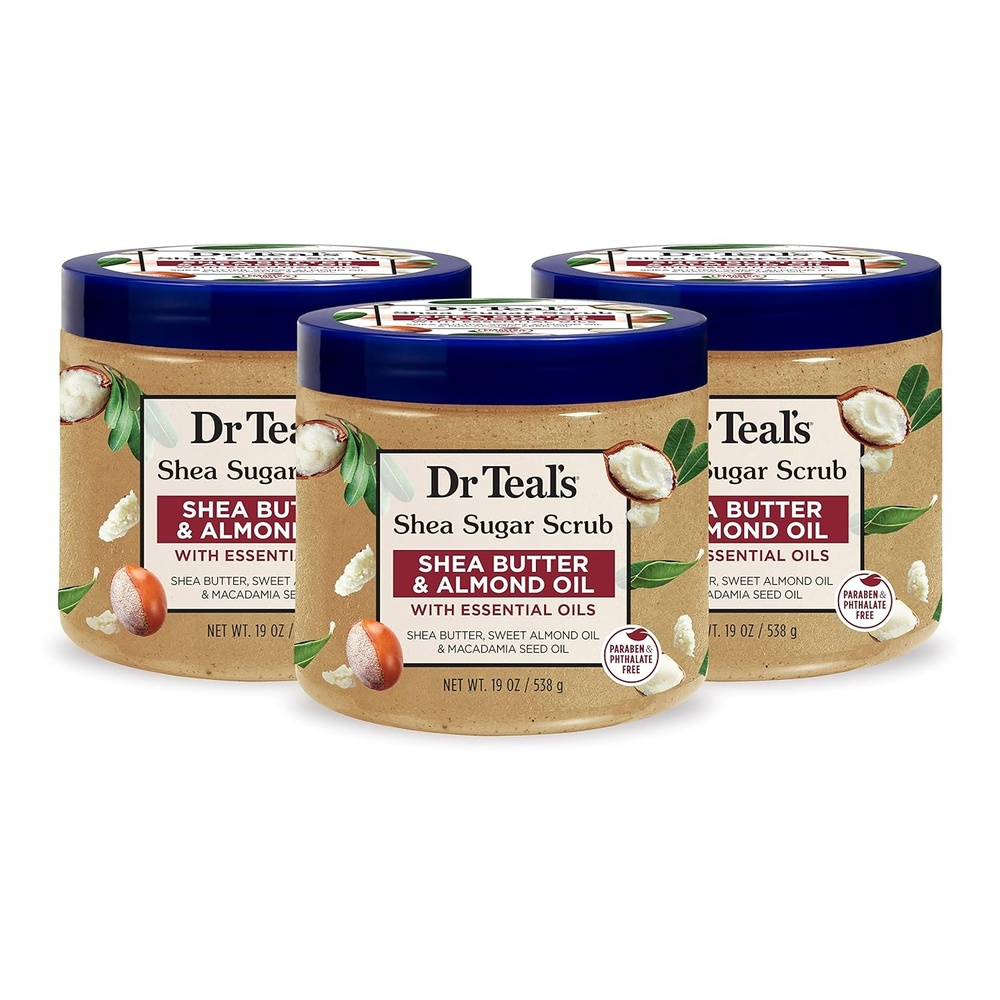 image:imageDr Teals Shea Sugar Scrub Lavender Essential Oils 19 oz Pack of 3Shea Butter with Almond Oil  Essential Oils