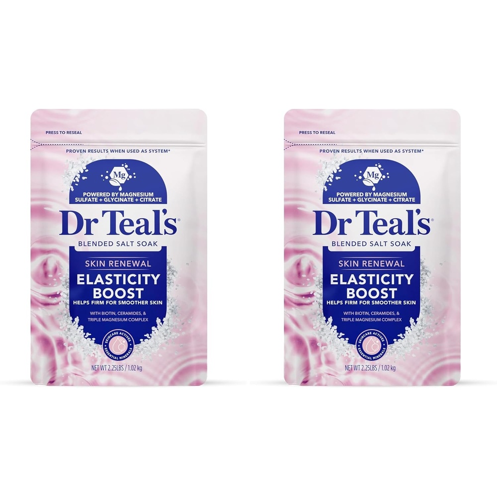 image:imageDr Teals Skin Renewal Elasticity Boost Blended Salt Soak 225 lb36 Ounce Pack of 2
