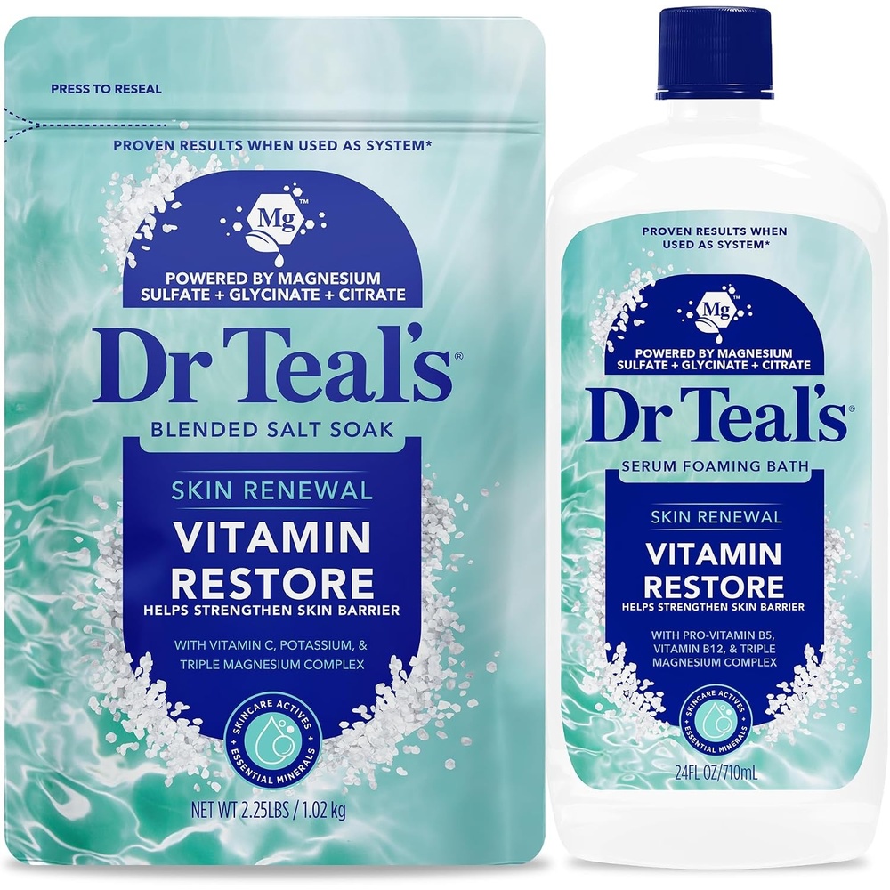 image:imageDr Teals Skin Renewal Vitamin Restore Salt amp Foaming Bath Combo Pack60 Ounce Pack of 1