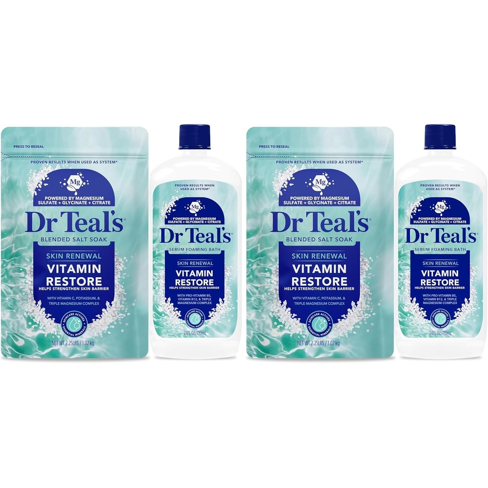 image:imageDr Teals Skin Renewal Vitamin Restore Salt amp Foaming Bath Combo Pack60 Ounce Pack of 2