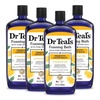 Dr Teal’s Foaming Bath with Pure Epsom Salt, Prebiotic Lemon Balm & Essential Oils, 34 fl oz (Pack of 4)(Bathwater Additive)
