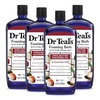 Dr Teal’s Foaming Bath with Pure Epsom Salt, Shea Butter & Almond, 34 fl oz (Pack of 4)(Bathwater Additive)