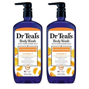 Dr Teal’s Body Wash with Pure Epsom Salt, Daytime/Nighttime with Vitamin C & Sleep Blend, 24 fl oz (Pack of 2)(24 Fl Oz (Pack of 2))