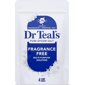 Dr Teal’s Epsom Salt Magnesium Soak, Fragrance Free, 4 lbs(64 Ounce (Pack of 1))