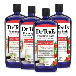 Dr Teal’s Foaming Bath with Pure Epsom Salt, Ashwagandha, 34 fl oz (Pack of 4)(Foaming Bath)