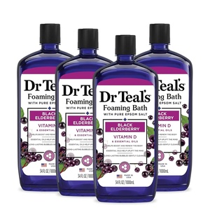 Dr Teal’s Foaming Bath with Pure Epsom Salt, Black Elderberry with Vitamin D, 34 fl oz (Pack of 4)(34 Fl Oz (Pack of 4))