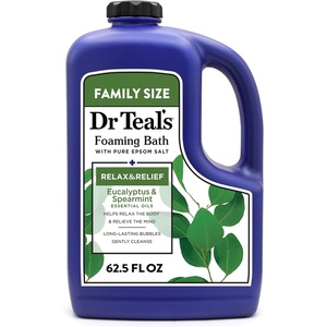 Dr Teal’s Foaming Bath with Pure Epsom Salt, Relax & Relief with Eucalyptus & Spearmint, 62.5 fl oz(Eucalyptus & Spearmint)