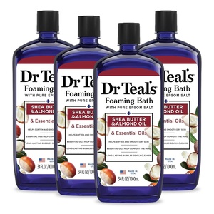 Dr Teal’s Foaming Bath with Pure Epsom Salt, Shea Butter & Almond, 34 fl oz (Pack of 4)(Bathwater Additive)