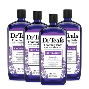 Dr Teal’s Foaming Bath with Pure Epsom Salt, Soothe & Sleep with Lavender, 34 fl oz (Pack of 4)(Foaming Bath)