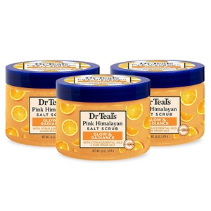 Dr Teal’s Pink Himalayan Salt Body Scrub, Restore & Replenish with Pure Epsom Salt & Essential Oils, 16 oz (Pack of 3)(Citrus)