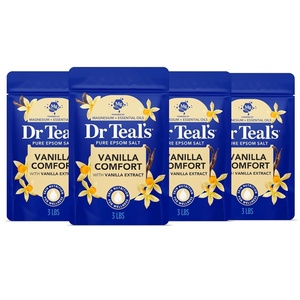 Dr Teal’s Pure Epsom Magnesium Salt Soak, Soothe & Sleep with Lavender, 3 lb (Pack of 4)(Vanilla Comfort)
