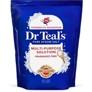 Dr Teal’s Pure Epsom Salt Multipurpose Solution, Fragrance Free, Bulk Size – 19 lbs(19 Pound)
