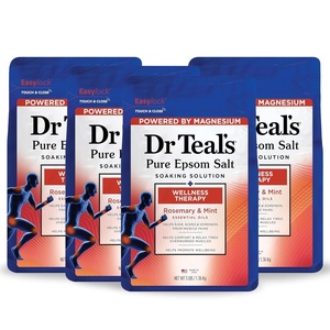 Dr Teal’s Pure Epsom Salt Soak, Wellness Therapy with Rosemary & Mint, 3 lbs (Pack of 4)(Soak)