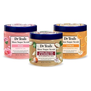Dr Teal’s Shea Sugar Scrub, Lavender Essential Oils, 19 oz (Pack of 3)(Rose  Shea Butter  Citrus)