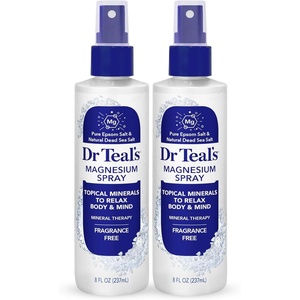 Dr Teal’s Topical Magnesium Spray with Natural Dead Sea Salt, Fragrance Free, 8 fl oz (Pack of 2)